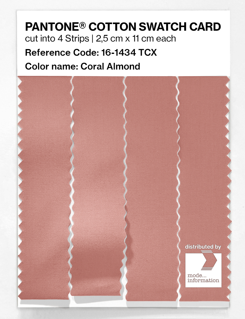 Product image 3 of the product “PANTONE® COTTON SWATCH CARD 16-1434 TCX Coral Almond ”