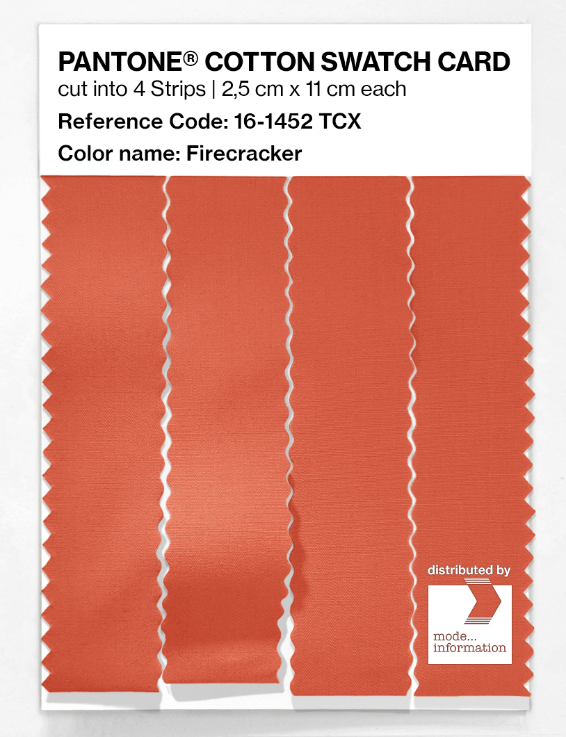 Product image 3 of the product “PANTONE® COTTON SWATCH CARD 16-1452 TCX Firecracker ”