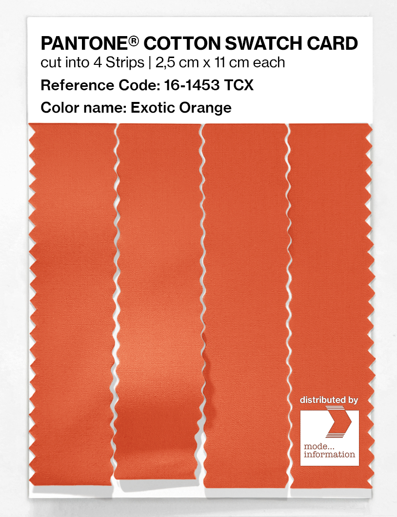 Product image 3 of the product “PANTONE® COTTON SWATCH CARD 16-1453 TCX Exotic Orange ”
