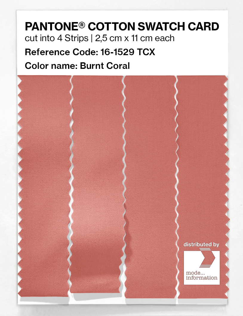 Product image 3 of the product “PANTONE® COTTON SWATCH CARD 16-1529 TCX Burnt Coral ”