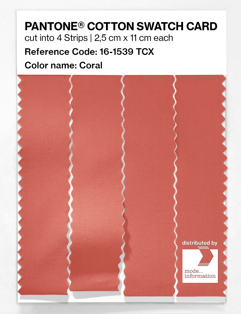 Product image 3 of the product “PANTONE® COTTON SWATCH CARD 16-1539 TCX Coral ”