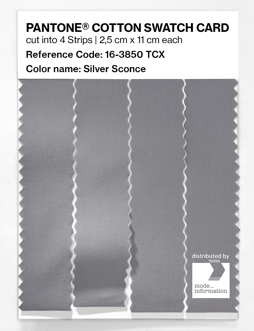 Product image 3 of the product “PANTONE® COTTON SWATCH CARD 16-3850 TCX Silver Sconce ”