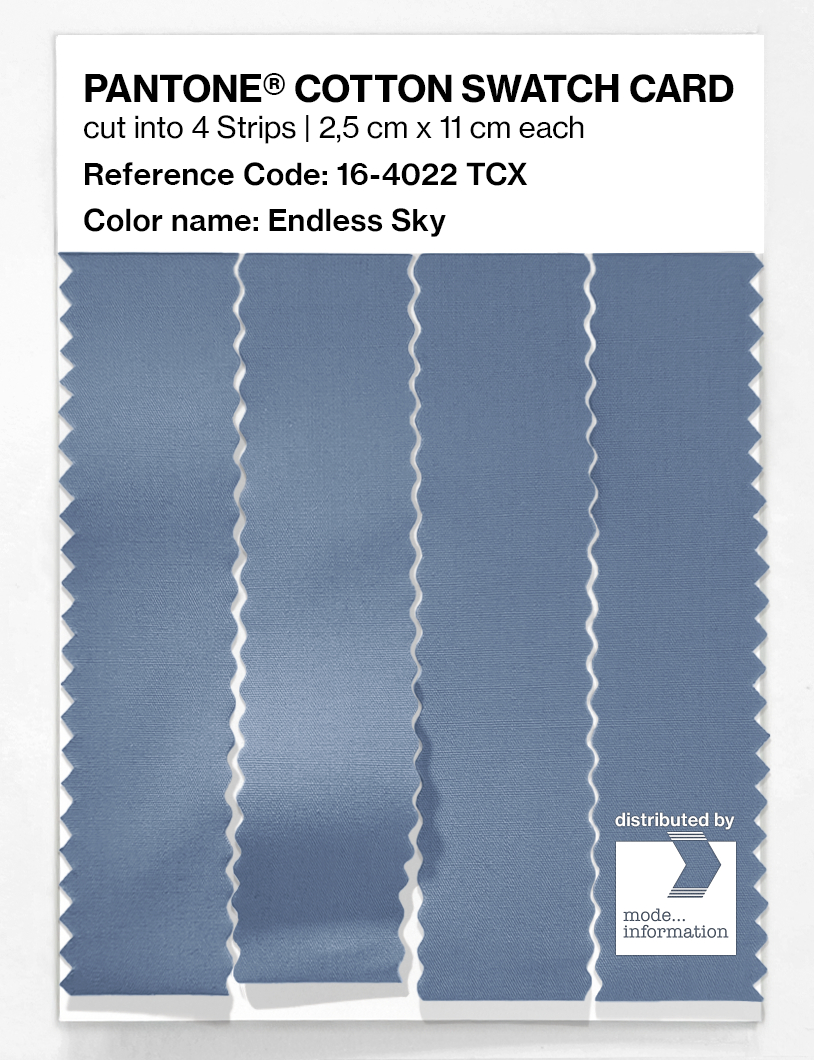 Product image 3 of the product “PANTONE® COTTON SWATCH CARD 16-4022 TCX Endless Sky ”