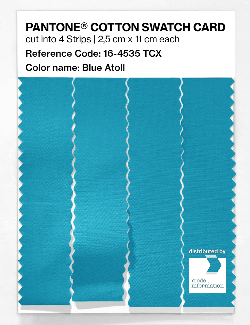 Product image 3 of the product “PANTONE® COTTON SWATCH CARD 16-4535 TCX Blue Atoll ”