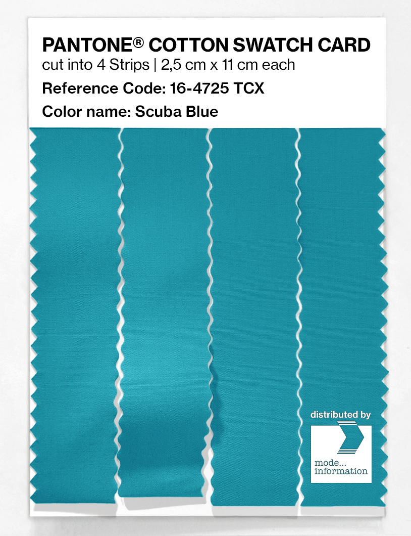 Product image 3 of the product “PANTONE® COTTON SWATCH CARD 16-4725 TCX Scuba Blue ”
