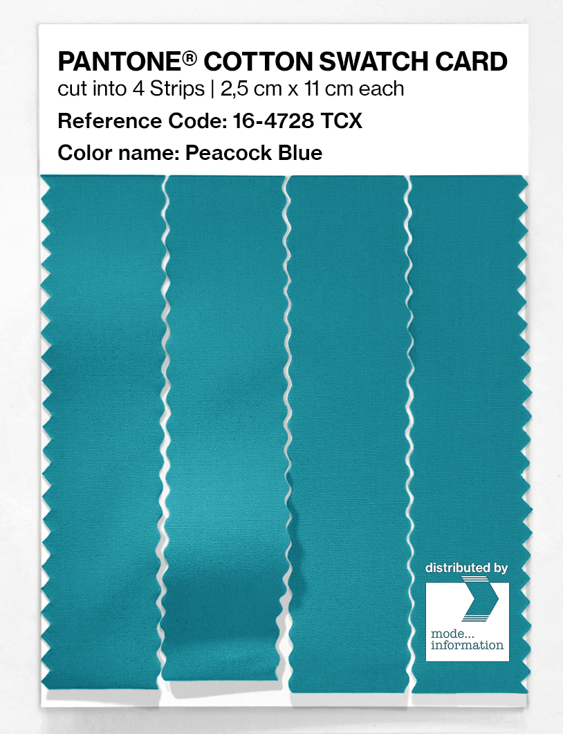 Product image 3 of the product “PANTONE® COTTON SWATCH CARD 16-4728 TCX Peacock Blue ”