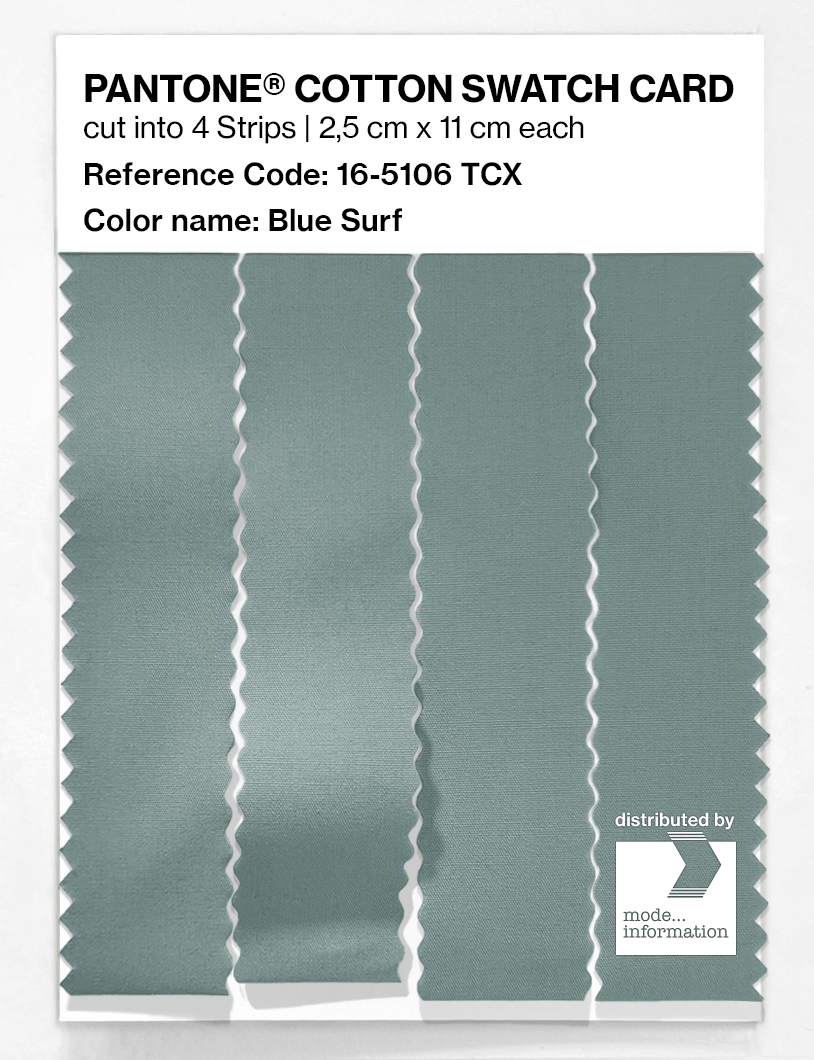 Product image 3 of the product “PANTONE® COTTON SWATCH CARD 16-5106 TCX Blue Surf ”
