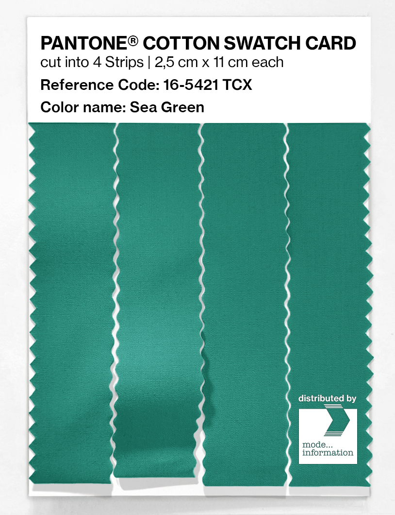 Product image 3 of the product “PANTONE® COTTON SWATCH CARD 16-5421 TCX Sea Green ”