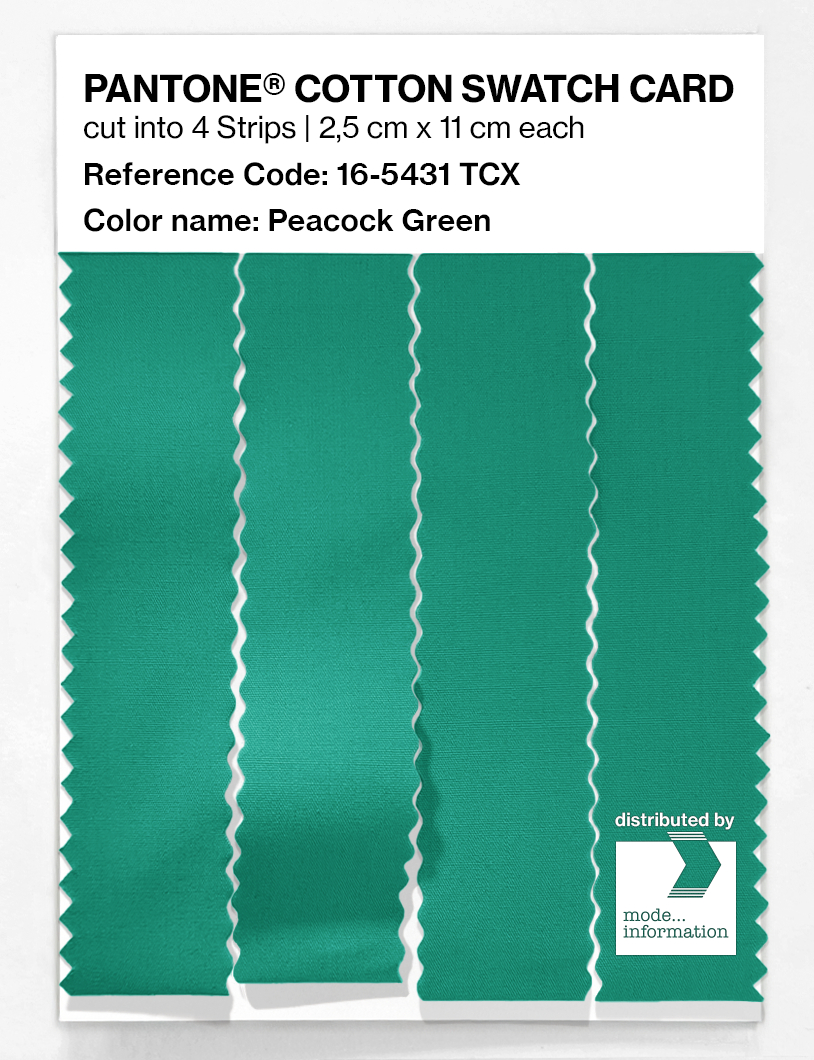 Product image 3 of the product “PANTONE® COTTON SWATCH CARD 16-5431 TCX Peacock Green ”
