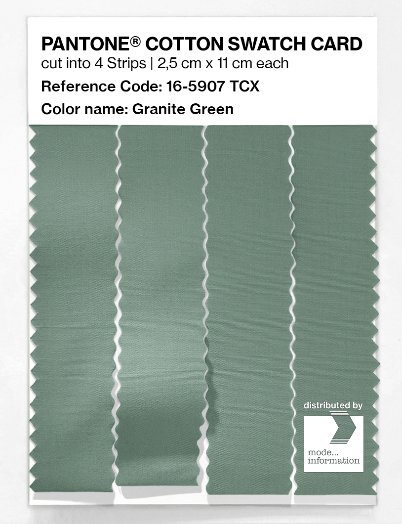 Product image 3 of the product “PANTONE® COTTON SWATCH CARD 16-5907 TCX Granite Green ”