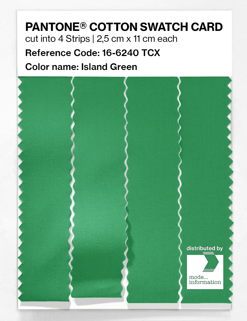 Product image 3 of the product “PANTONE® COTTON SWATCH CARD 16-6240 TCX Island Green ”