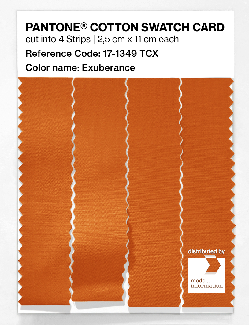 Product image 3 of the product “PANTONE® COTTON SWATCH CARD 17-1349 TCX Exuberance ”