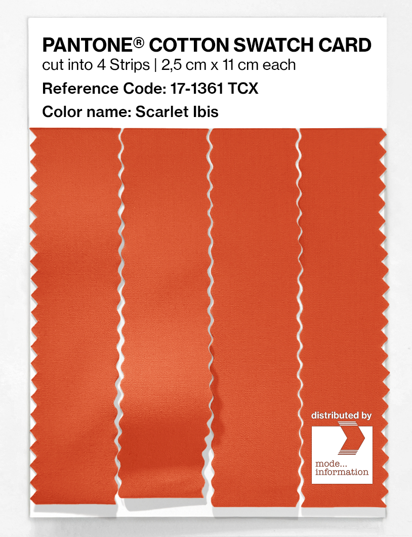 Product image 3 of the product “PANTONE® COTTON SWATCH CARD 17-1361 TCX Scarlet Ibis ”