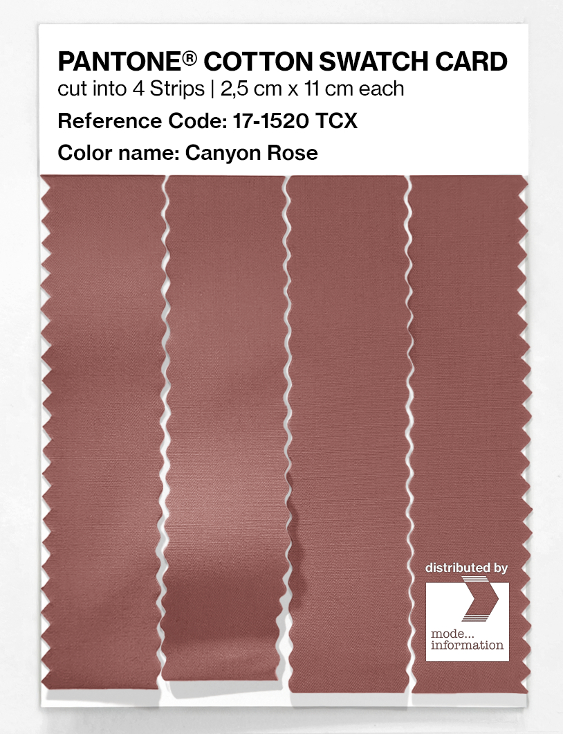 Product image 3 of the product “PANTONE® COTTON SWATCH CARD 17-1520 TCX Canyon Rose ”