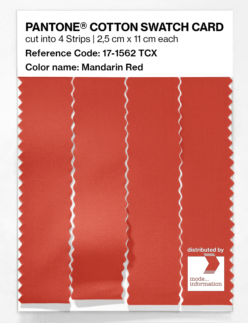 Product image 3 of the product “PANTONE® COTTON SWATCH CARD 17-1562 TCX Mandarin Red ”