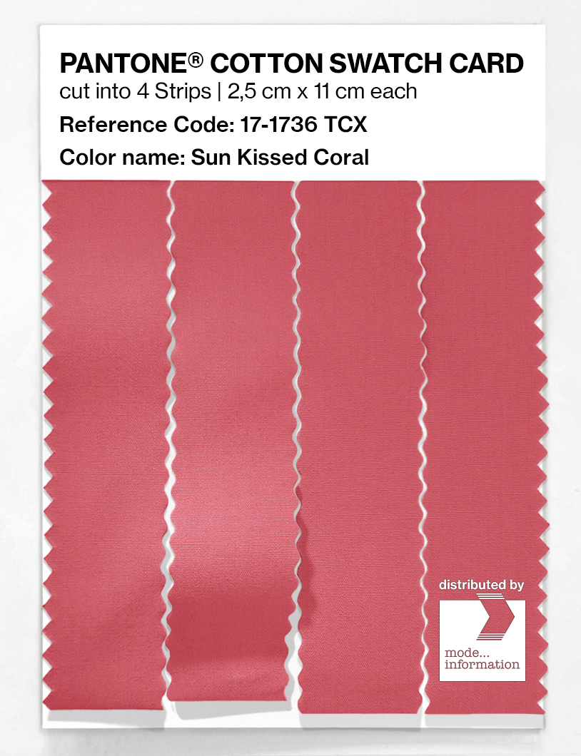 Product image 3 of the product “PANTONE® COTTON SWATCH CARD 17-1736 TCX Sun Kissed Coral ”