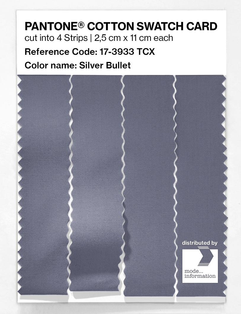 Product image 3 of the product “PANTONE® COTTON SWATCH CARD 17-3933 TCX Silver Bullet ”