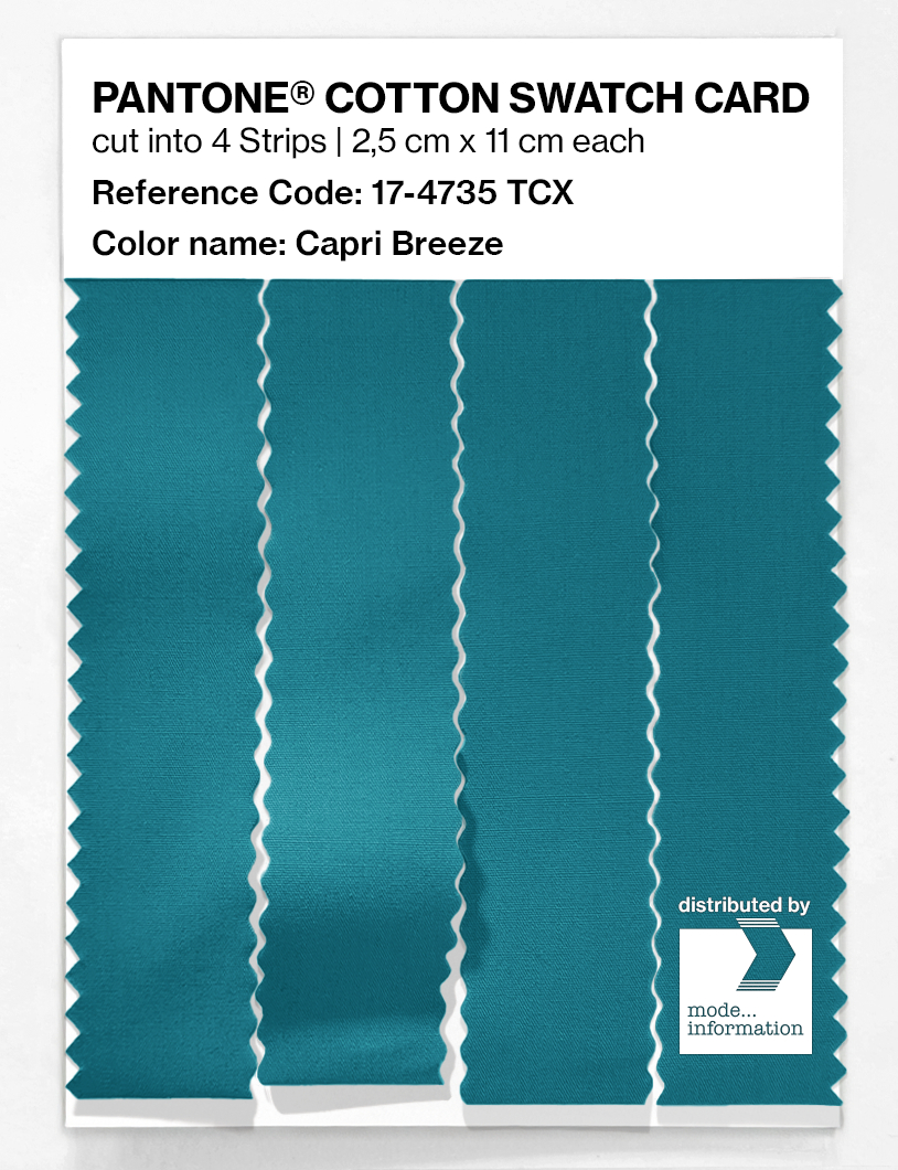 Product image 3 of the product “PANTONE® COTTON SWATCH CARD 17-4735 TCX Capri Breeze ”