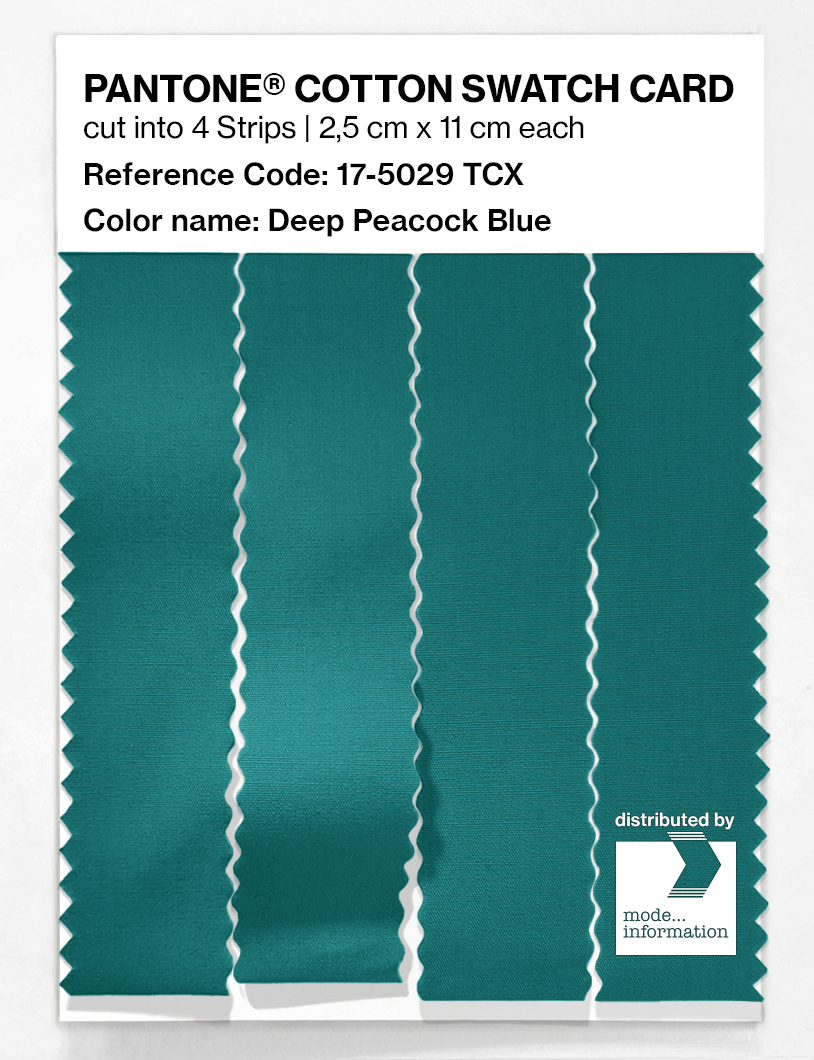 Product image 3 of the product “PANTONE® COTTON SWATCH CARD 17-5029 TCX Deep Peacock Blue ”