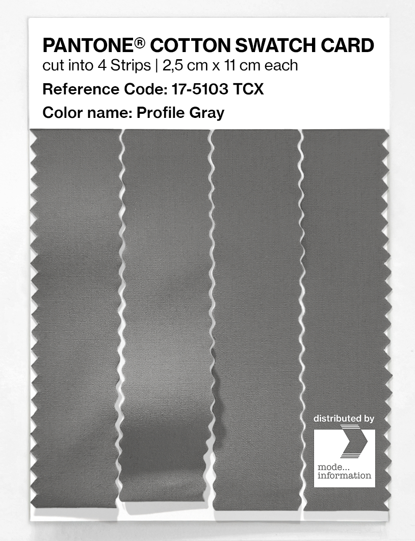Product image 3 of the product “PANTONE® COTTON SWATCH CARD 17-5103 TCX Profile Gray ”