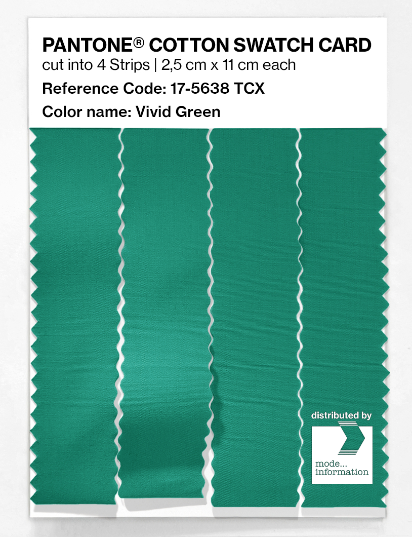 Product image 3 of the product “PANTONE® COTTON SWATCH CARD 17-5638 TCX Vivid Green ”