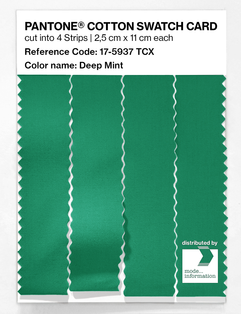 Product image 3 of the product “PANTONE® COTTON SWATCH CARD 17-5937 TCX Deep Mint ”