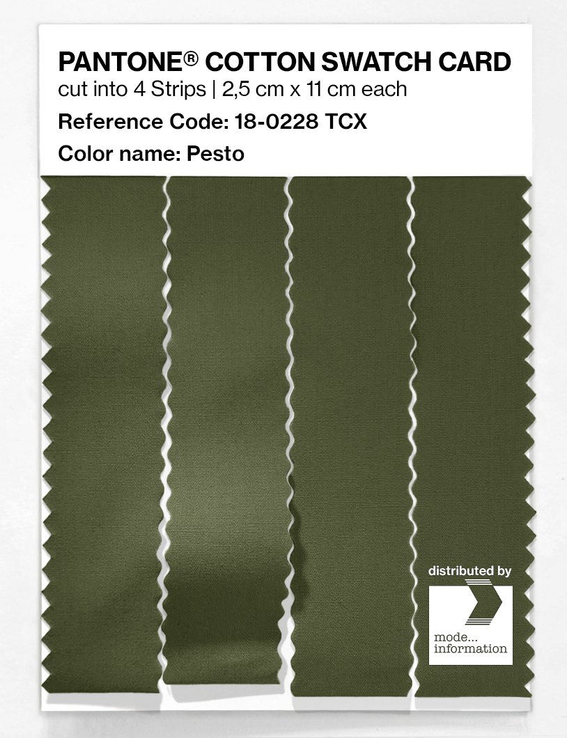 Product image 3 of the product “PANTONE® COTTON SWATCH CARD 18-0228 TCX Pesto ”