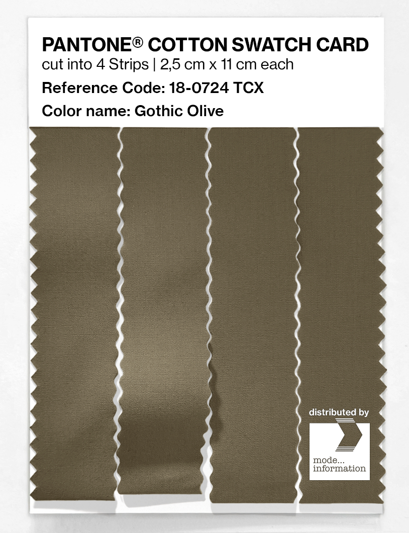 Product image 3 of the product “PANTONE® COTTON SWATCH CARD 18-0724 TCX Gothic Olive ”