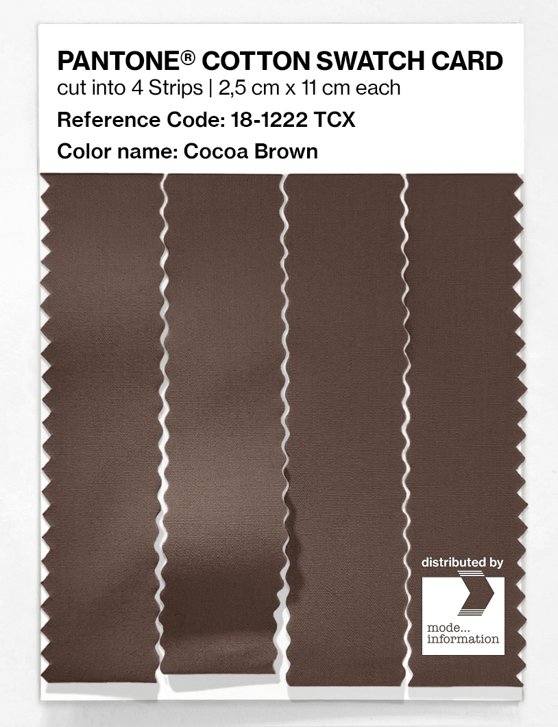 Product image 3 of the product “PANTONE® COTTON SWATCH CARD 18-1222 TCX Cocoa Brown ”