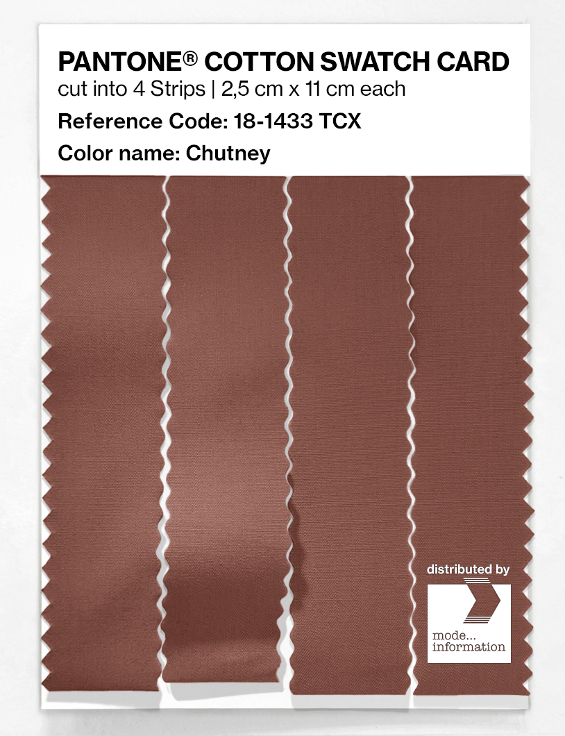 Product image 3 of the product “PANTONE® COTTON SWATCH CARD 18-1433 TCX Chutney ”