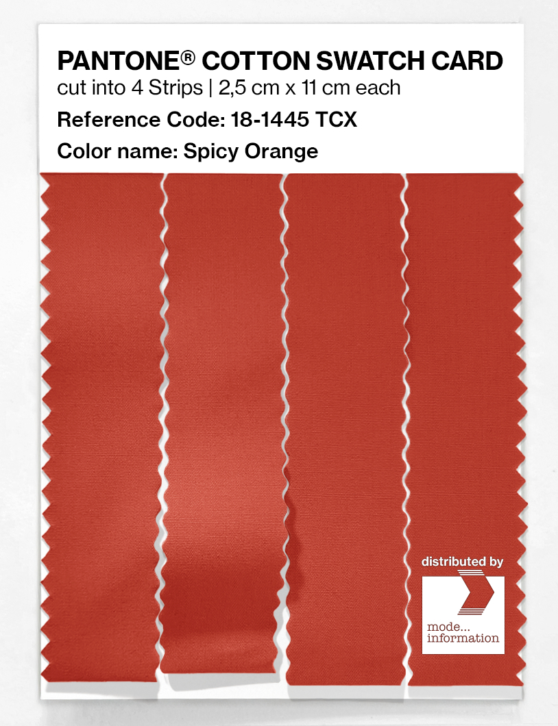 Product image 3 of the product “PANTONE® COTTON SWATCH CARD 18-1445 TCX Spicy Orange ”