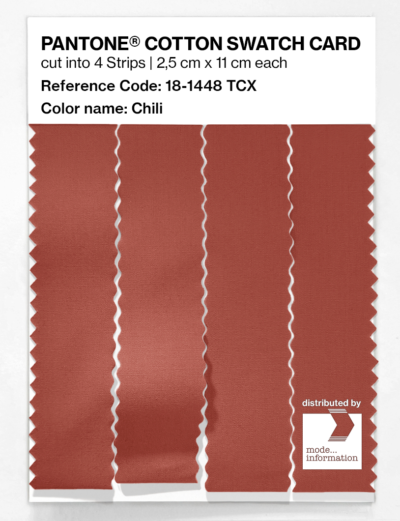 Product image 3 of the product “PANTONE® COTTON SWATCH CARD 18-1448 TCX Chili ”
