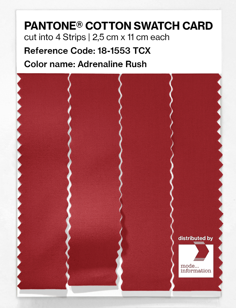Product image 3 of the product “PANTONE® COTTON SWATCH CARD 18-1553 TCX Adrenaline Rush ”