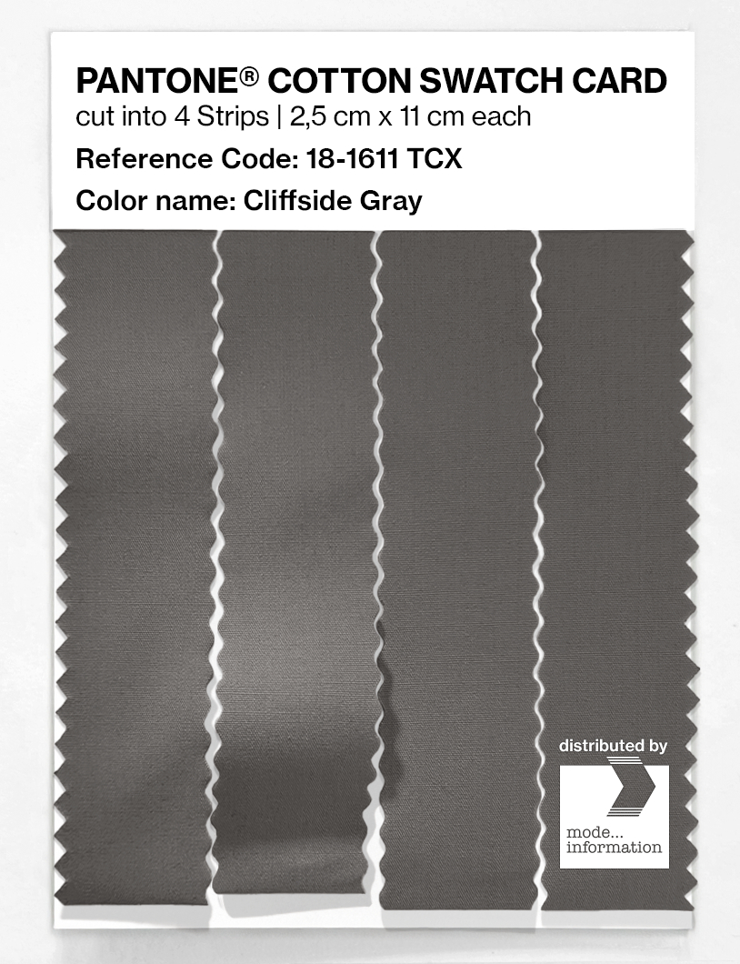 Product image 3 of the product “PANTONE® COTTON SWATCH CARD 18-1611 TCX Cliffside Gray ”