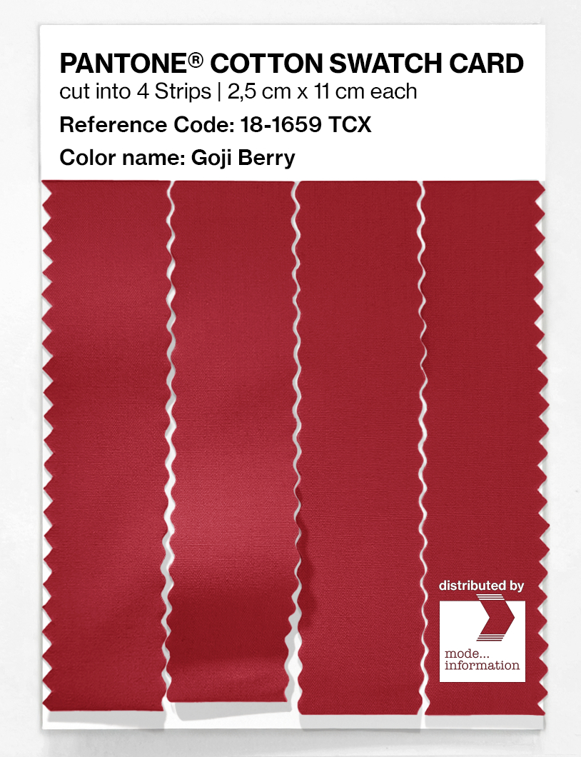 Product image 3 of the product “PANTONE® COTTON SWATCH CARD 18-1659 TCX Goji Berry ”