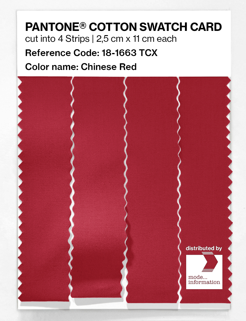 Product image 3 of the product “PANTONE® COTTON SWATCH CARD 18-1663 TCX Chinese Red ”