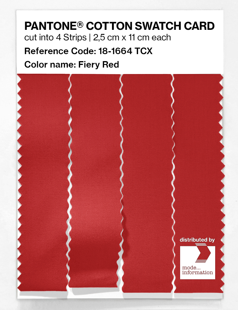 Product image 3 of the product “PANTONE® COTTON SWATCH CARD 18-1664 TCX Fiery Red ”