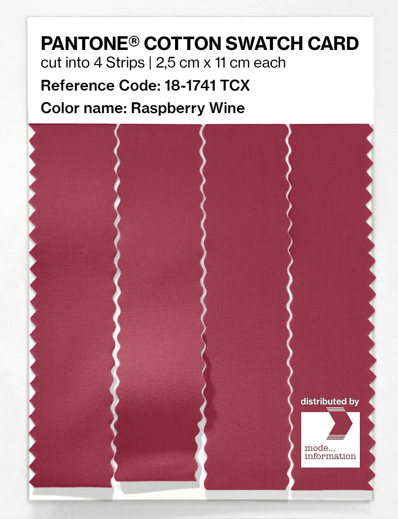 Product image 3 of the product “PANTONE® COTTON SWATCH CARD 18-1741 TCX Raspberry Wine ”