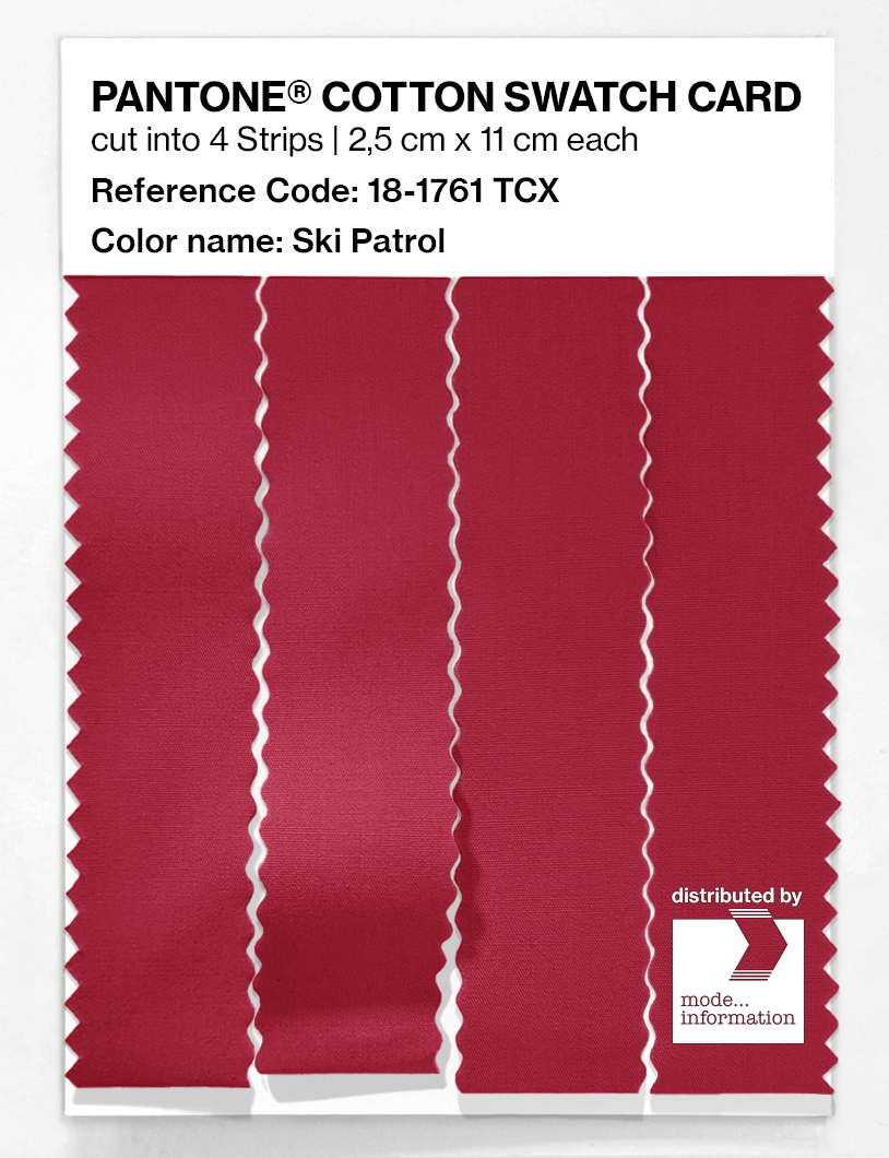 Product image 3 of the product “PANTONE® COTTON SWATCH CARD 18-1761 TCX Ski Patrol ”