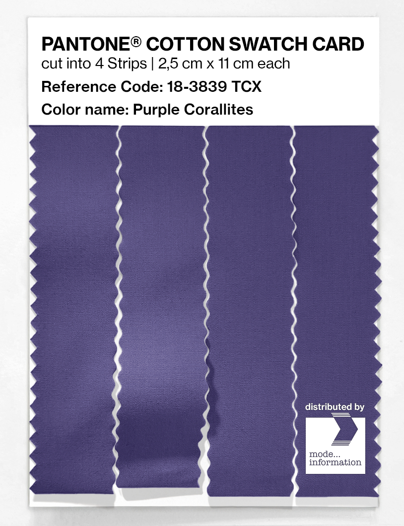 Product image 3 of the product “PANTONE® COTTON SWATCH CARD 18-3839 TCX Purple Corallites ”