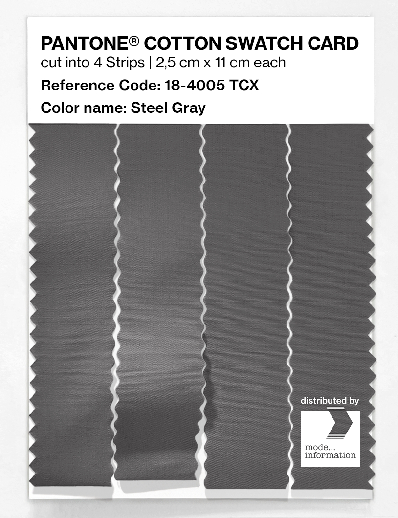 Product image 3 of the product “PANTONE® COTTON SWATCH CARD 18-4005 TCX Steel Gray ”