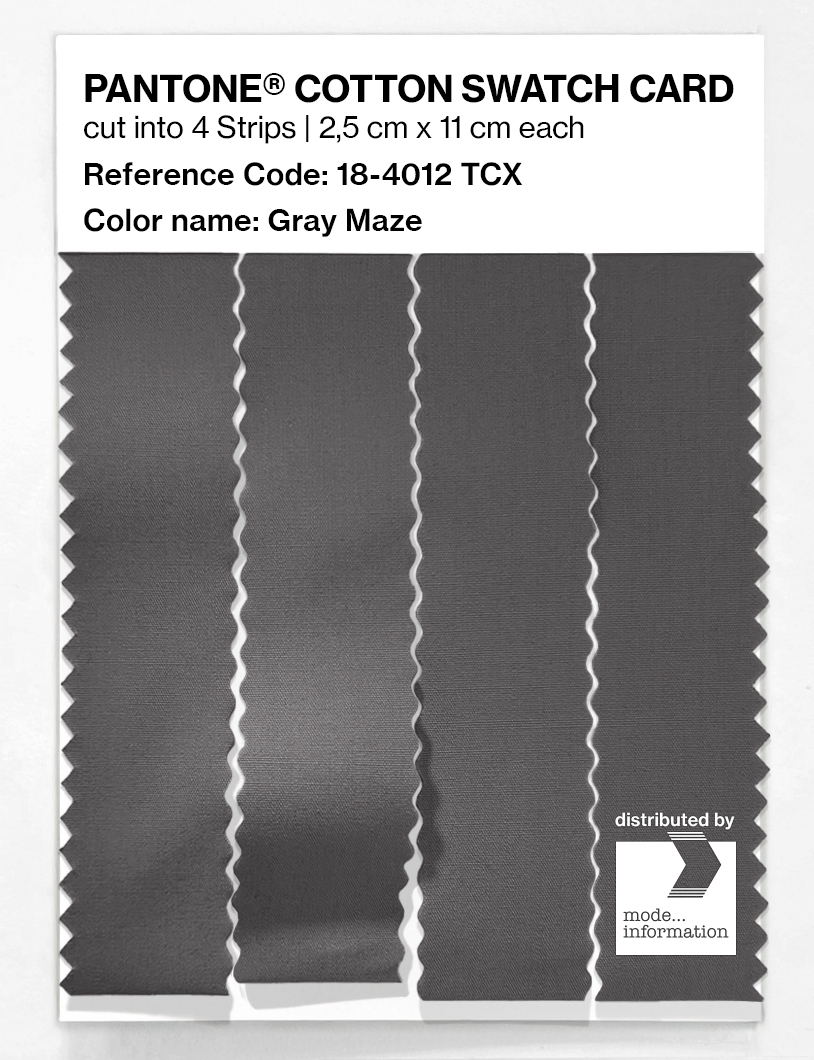 Product image 3 of the product “PANTONE® COTTON SWATCH CARD 18-4012 TCX Gray Maze ”
