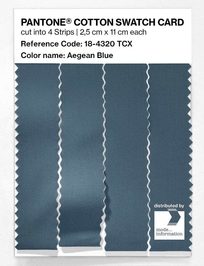 Product image 3 of the product “PANTONE® COTTON SWATCH CARD 18-4320 TCX Aegean Blue ”