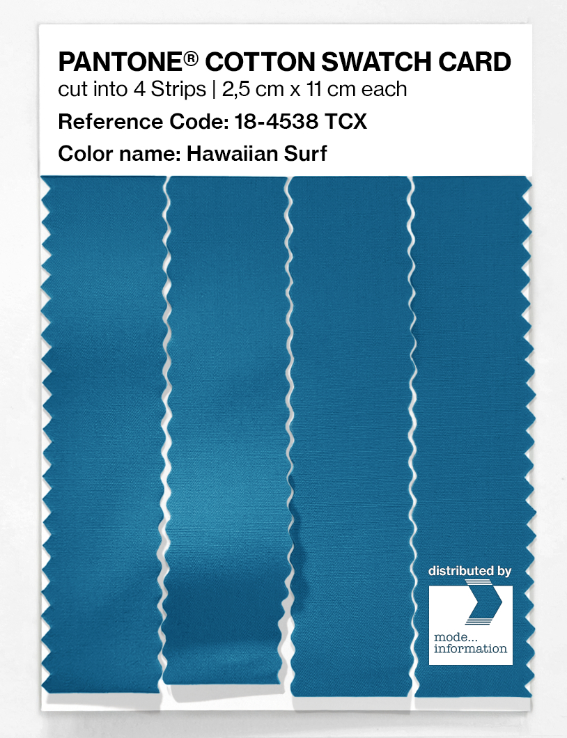 Product image 3 of the product “PANTONE® COTTON SWATCH CARD 18-4538 TCX Hawaiian Surf ”