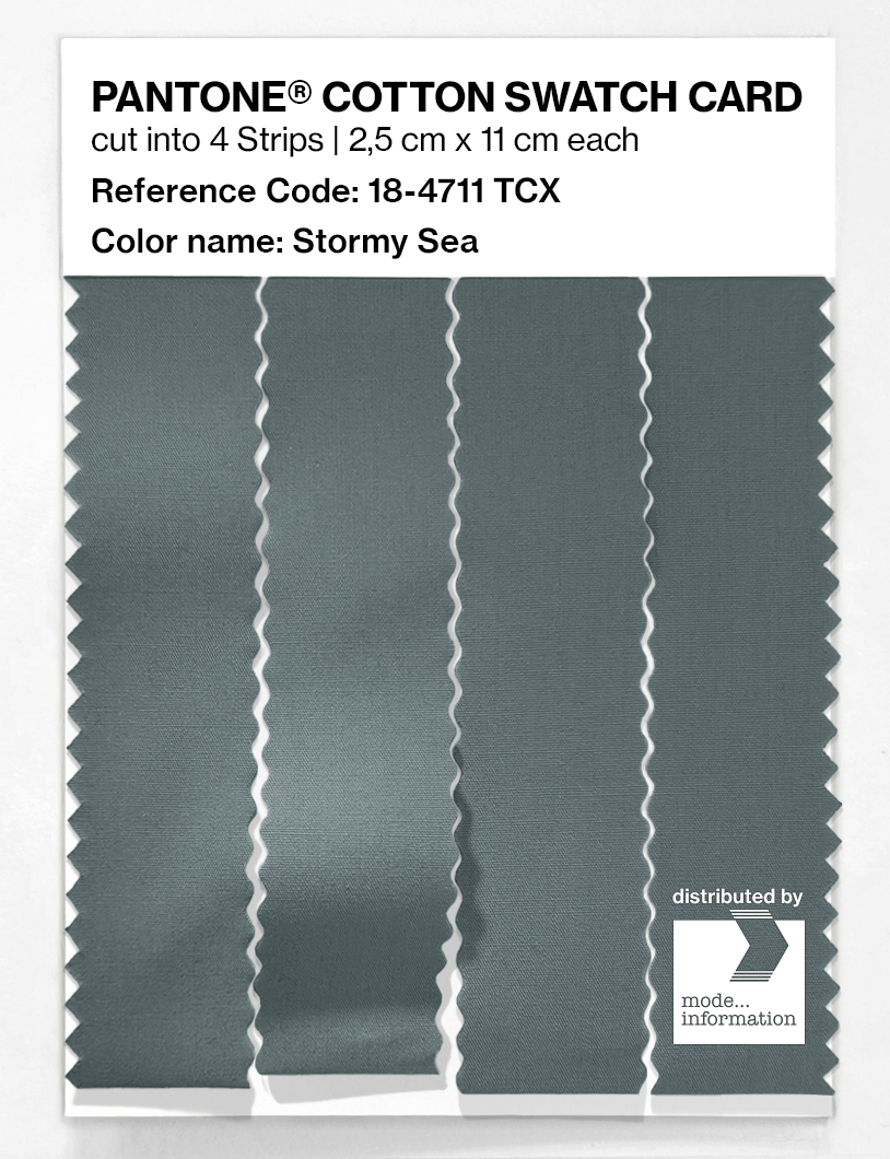 Product image 3 of the product “PANTONE® COTTON SWATCH CARD 18-4711 TCX Stormy Sea ”