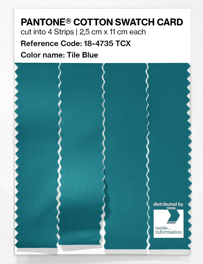 Product image 3 of the product “PANTONE® COTTON SWATCH CARD 18-4735 TCX Tile Blue ”