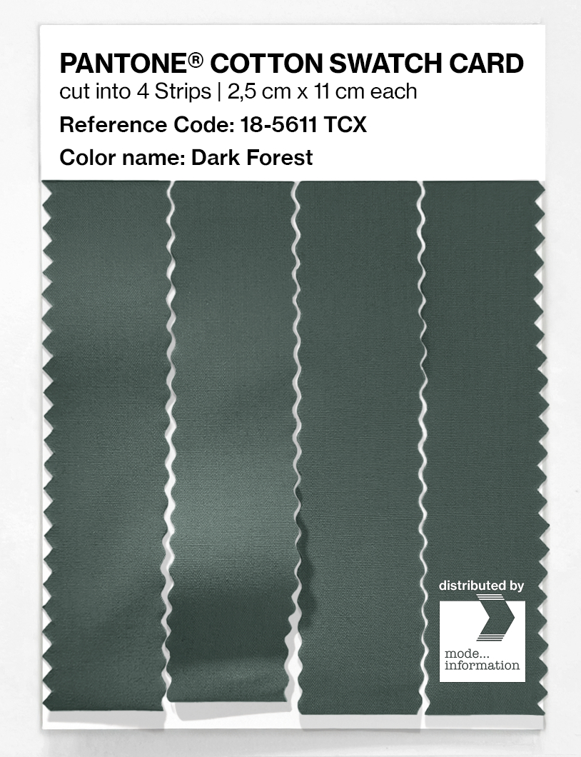 Product image 3 of the product “PANTONE® COTTON SWATCH CARD 18-5611 TCX Dark Forest ”