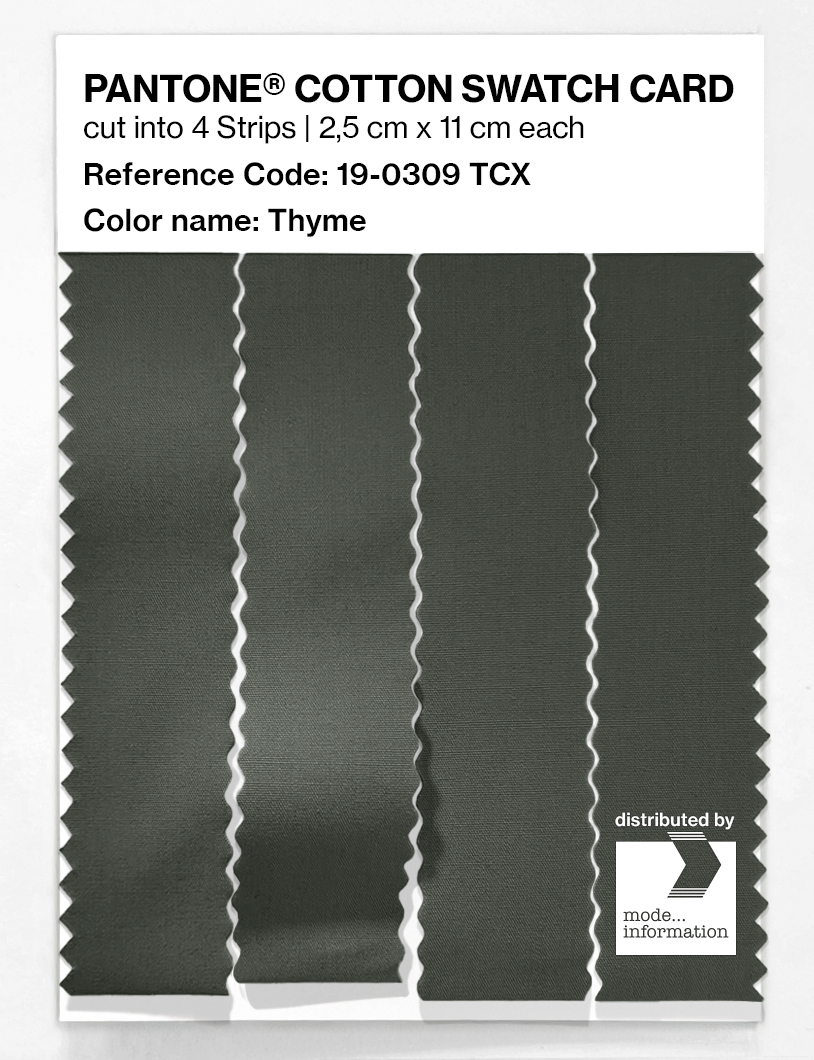Product image 3 of the product “PANTONE® COTTON SWATCH CARD 19-0309 TCX Thyme ”