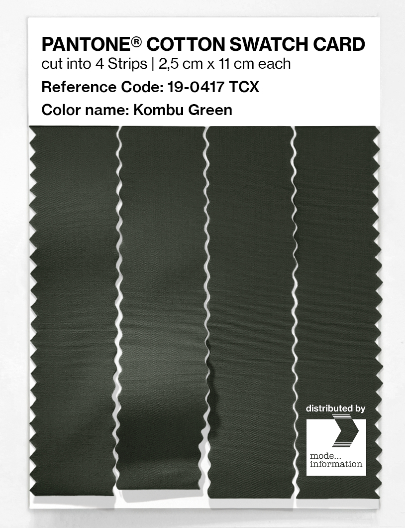 Product image 3 of the product “PANTONE® COTTON SWATCH CARD 19-0417 TCX Kombu Green ”