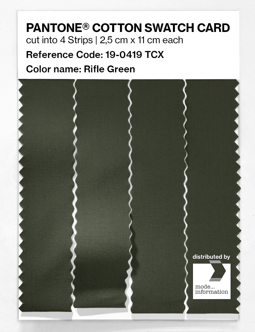 Product image 3 of the product “PANTONE® COTTON SWATCH CARD 19-0419 TCX Rifle Green ”